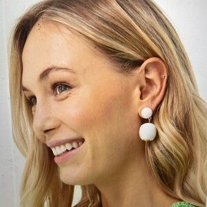 Tuckernuck jewelry - white petite woven lantern earrings